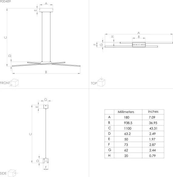 Eglo 900489 - LED Stmievateľný luster na lanku PANAGRIA 2xLED/13W/230V