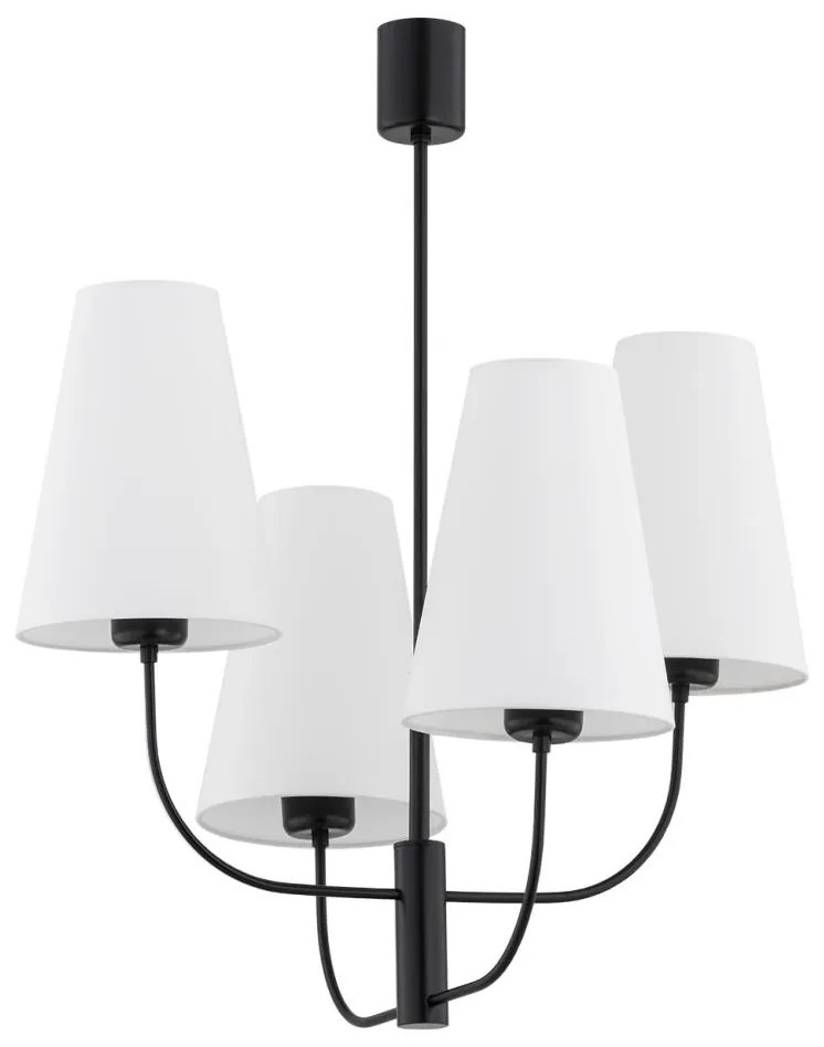 Argon 1822 - Luster na tyči SAFIANO 4xE27/15W/230V čierna