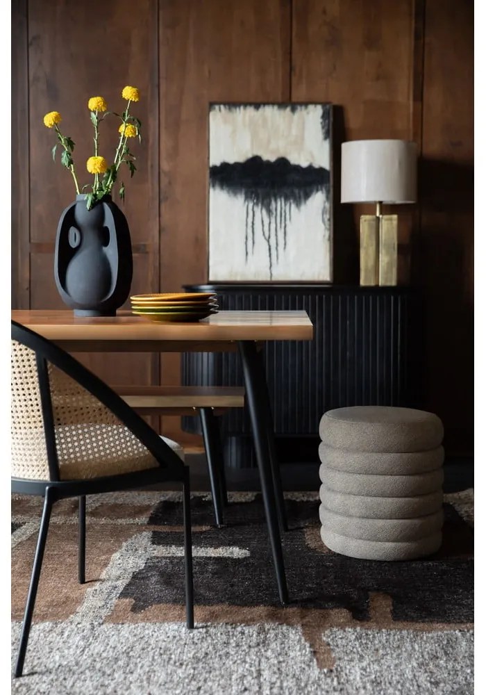 Hnedý taburet z textílie buklé Fern – Dutchbone