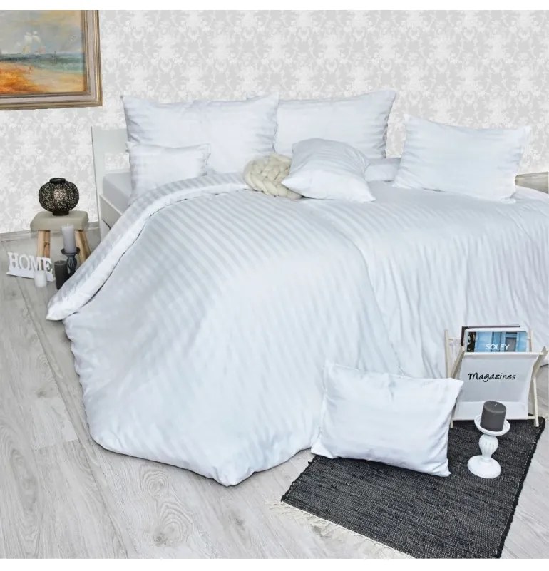 Obliečky damaškové biele EMI, Francúzsky set1 200x220 + 2x (70x90)