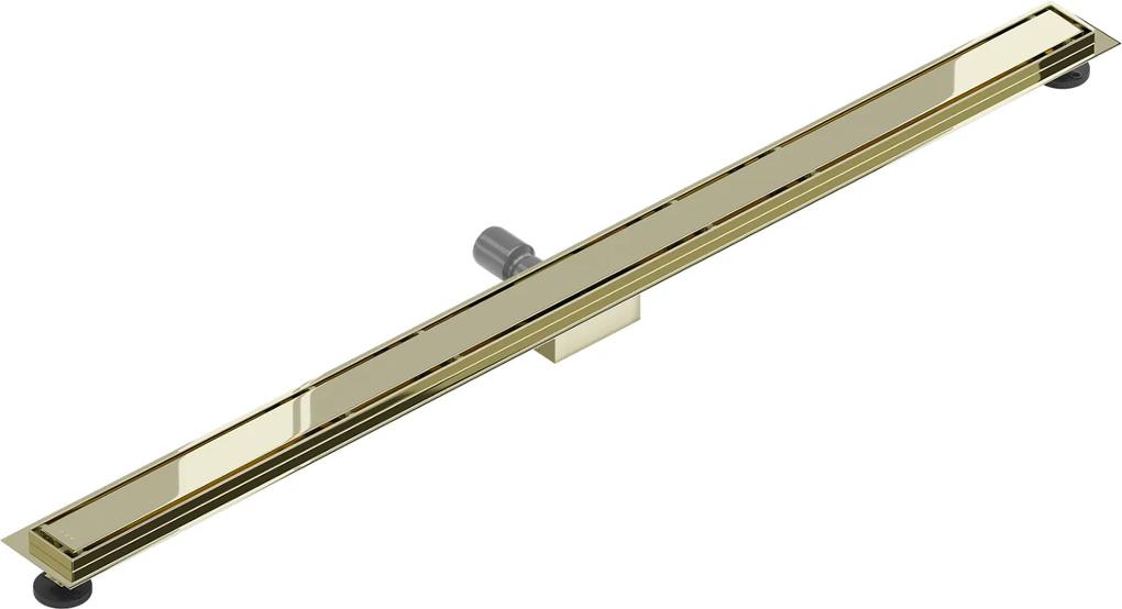 Mexen Flat nerezový sprchový žľab 130 cm vzor M13, 2v1, zlatá, 1510130