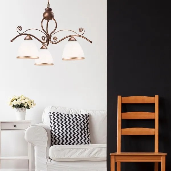 Brilagi - LED Luster na reťazi ANTICO 3xE27/60W/230V bronz patina