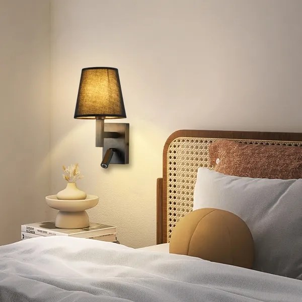 Brilagi - LED Nástenná lampa DEYA 1xE14/40W/230V + LED/3W čierna