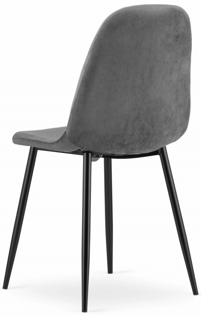 AKCIA Sametová sivá stolička COMO s čiernymi nohami II. trieda