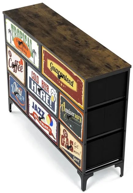 Autronic BONTEC Komoda 103x30x78cm, mdf, viacfarebná, AUK-W2104 BK Farba: Viacfarebná