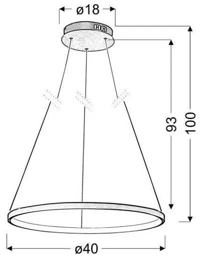 LED Luster na lanku LUNE LED/25W/230V