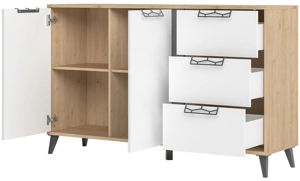 Komoda Moet 45 150 cm ořech americký Jackson/bílá/grafit