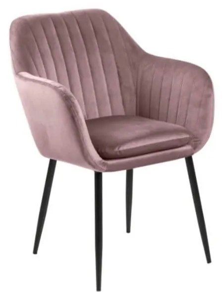 Ružové čalúnené jedálenské kreslo Emilia – Actona