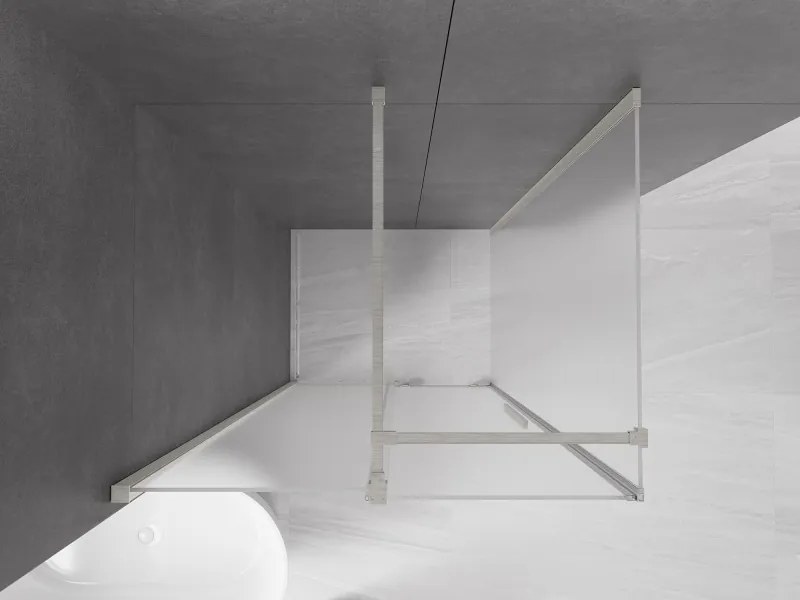 Mexen Velar, sprchový kút s posuvnými dverami 130 x 90 cm, 8mm sklo námraza, brúsená oceľ, 871-130-090-31-97