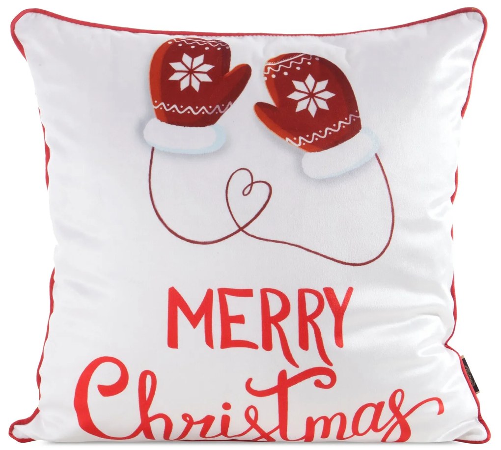 VIANOČNÁ DEKORAČNÁ OBLIEČKA NA VANKÚŠ MERRY1 45X45 CM VZOROVANÁ
