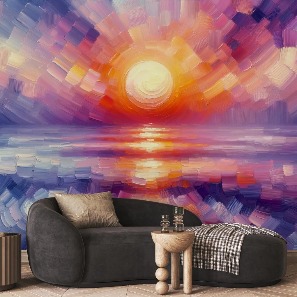 Fototapeta - Farebný umelecký západ slnka (147x102 cm)