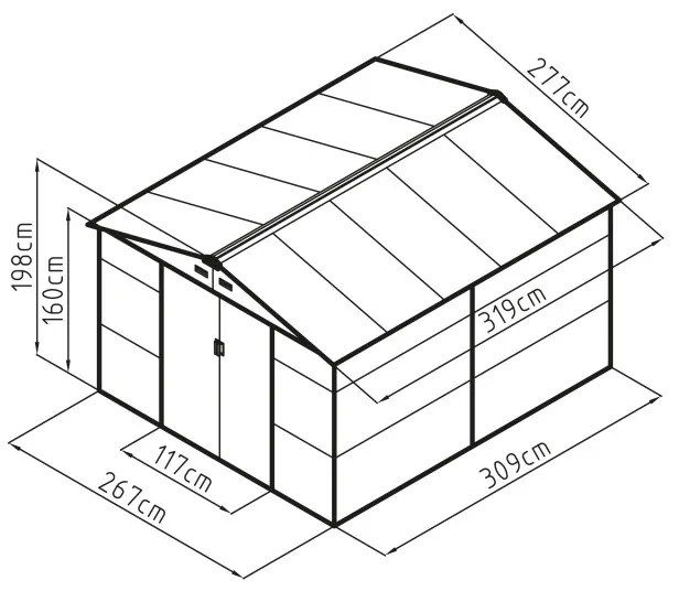 G21 Záhradný domček G21 GAH 884 - 277 x 319 cm, šedý