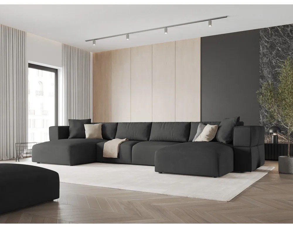Tmavosivá rohová pohovka do "U" Esther – Milo Casa