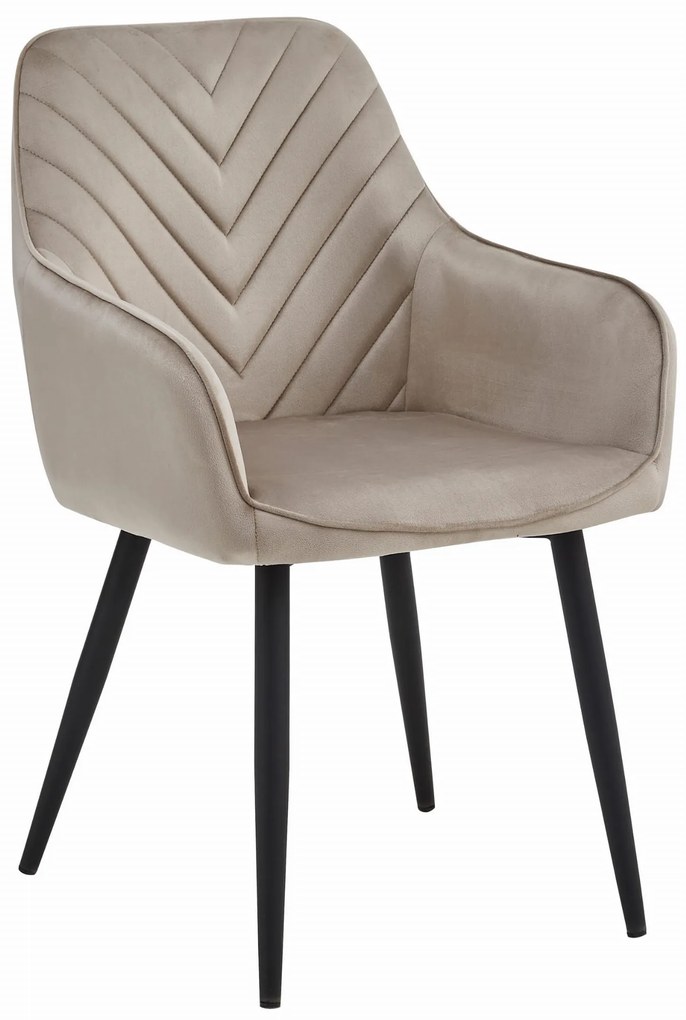 Zamatová jedálenská stolička SOFIA tmavo béžová
