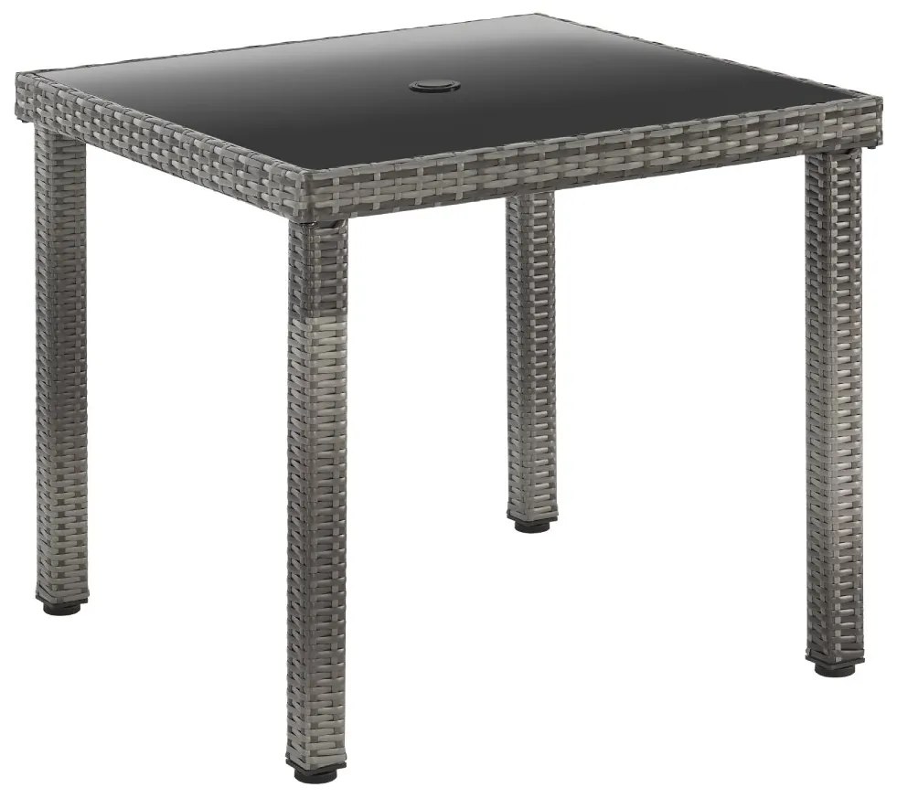 5dielny záhradný jedálenský ratanový set BestBerg Capri BBRF-17785G / sivá