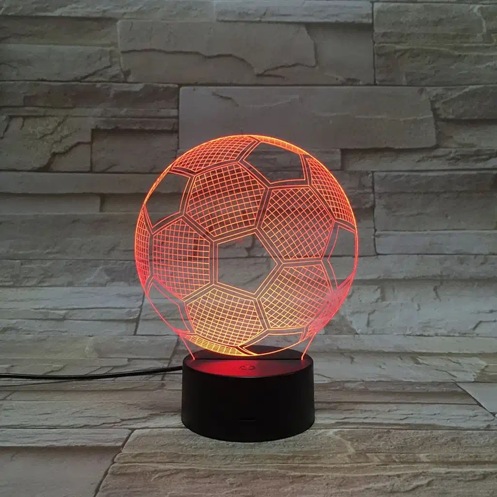 3Dmix 3DL-CLK041 – 3D LED nočná lampa - Futbalová lopta (Hodiny s budíkom)