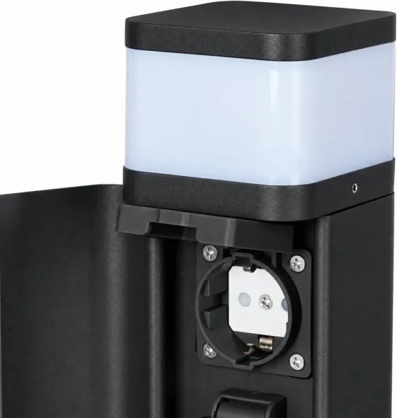 BRILAGI - Vonkajšie svietidlo s 2 zásuvkami SCHUKO PILLAR 1xG9/11W/230V IP44 čierne