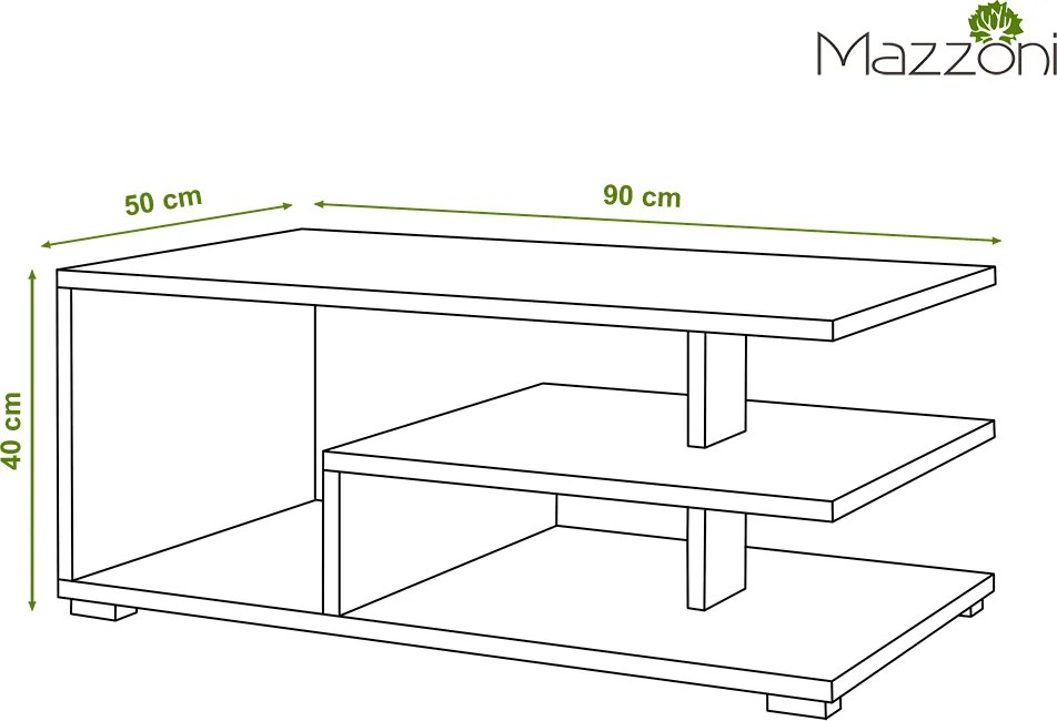 Mazzoni LINK betón (šedá) / biely, konferenčný stolík