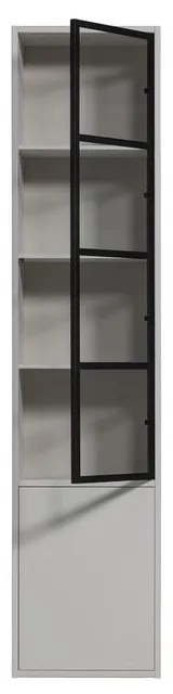 Svetlosivá vitrína z borovicového dreva 53x230 cm Basic – vtwonen