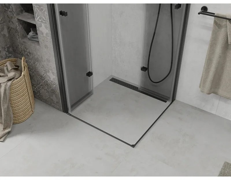 Mexen Lima Duo sprchovací kút 90 (dvere) x 90 (dvere) cm, 6mm číre sklo, čierny profil, 856-090-090-70-00-02