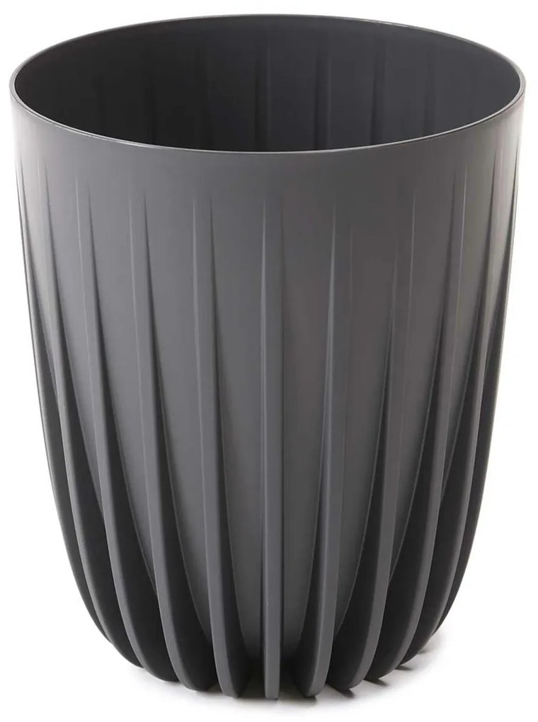 PLASTOVÝ KVETINÁČ STRIPPED ECO 36X30 CM ANTRACITOVÁ