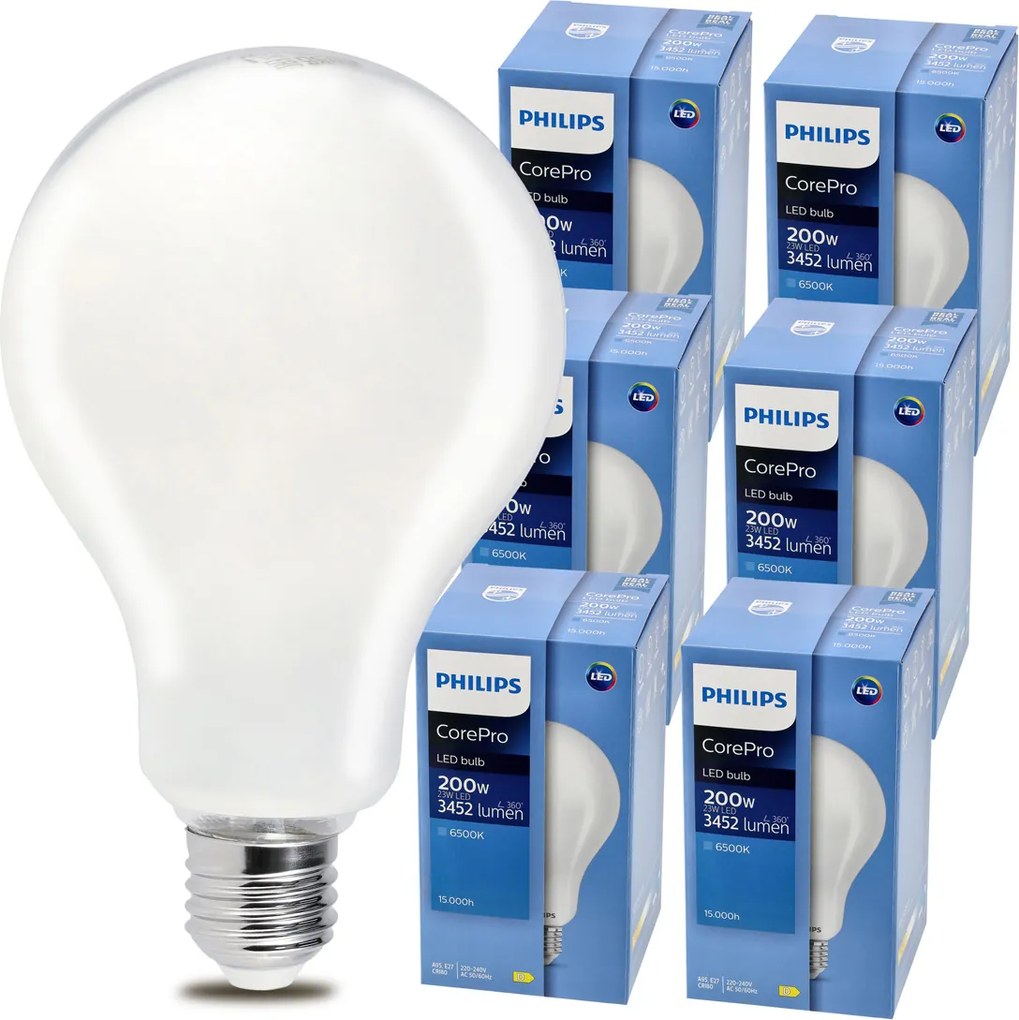 6x LED žiarovka E27 PHILIPS 23W 3452lm Farba 6500k Premium Set A95
