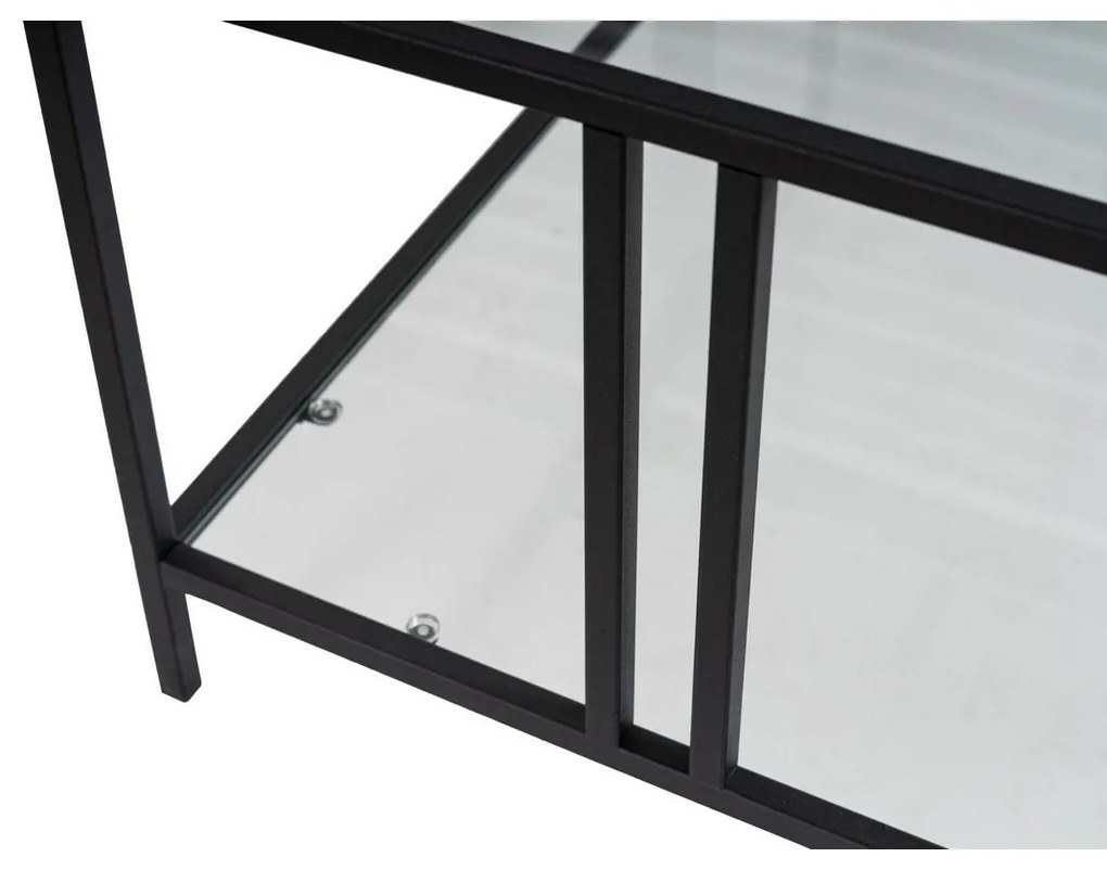 Konferenčný stolík Uranus Black s transparentným sklom