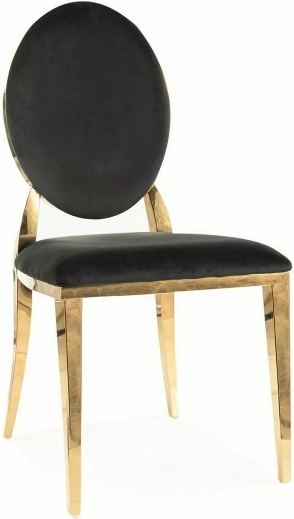 SI Kráľovská zamatová stolička čierna