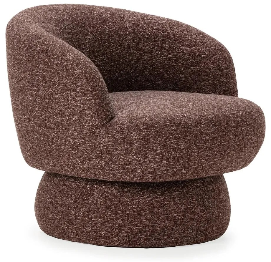 Fialové/hnedé otočné kreslo Dali – MOME