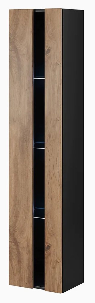 Vitrína 180 Zigo New, Osvetlenie: osvetlenie LED teplé biele, Farby: biela / biely lesk