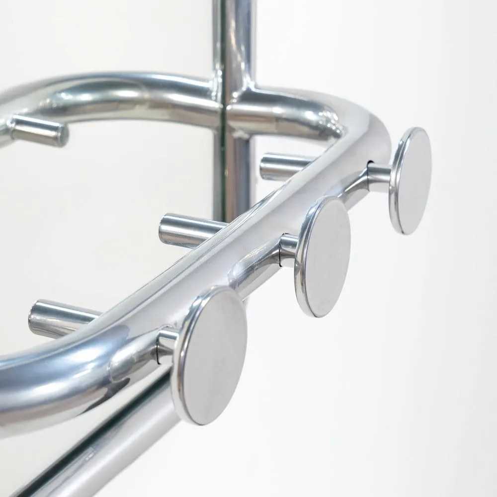 Kovový vešiakový panel v striebornej farbe 35x60x11 cm Retro – Spinder Design