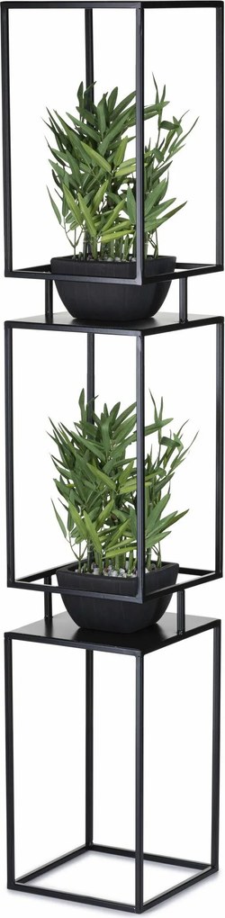 STOJAN NA KVETINÁČ BOX 134X24X24 CM ČIERNA