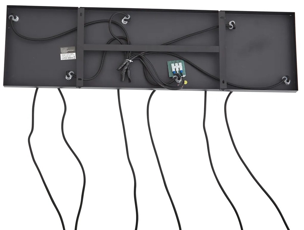 Dizajnové závesné svietidlo čierne s dymovým sklom 6-svetiel - Ana