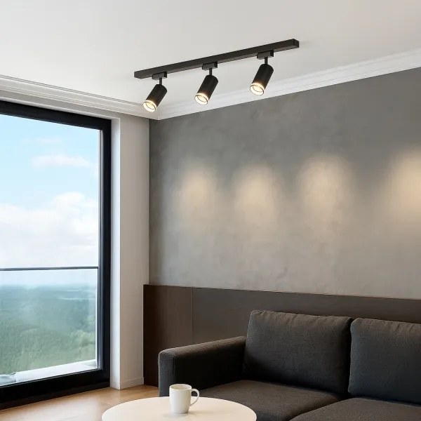 Bodové svietidlo v lištovom systéme PIPE 3xGU10/10W/230V čierne
