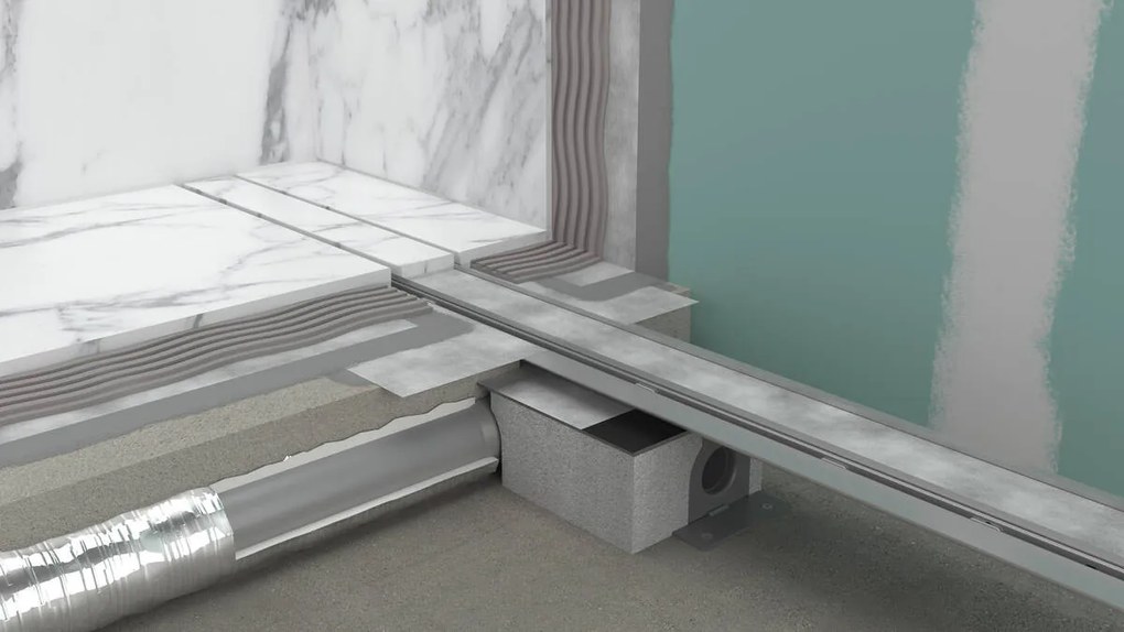 Hansgrohe uBox universal, úplná sada pre plochú inštaláciu - 1000 pre vrchné sady sprchových žľabov, HAN-56020180