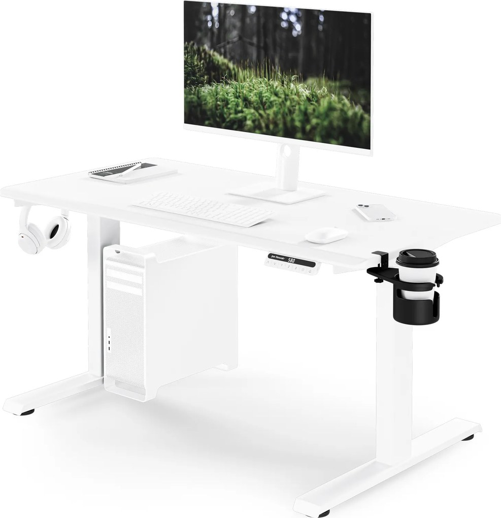 Elektrický stôl s nastaviteľnou výškou ergonomický biely,1200x600 mm: ARIA