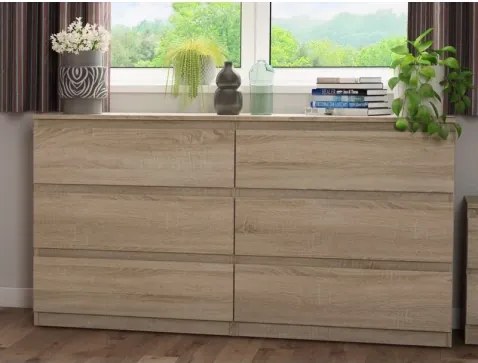 Široká komoda Carlos, dub sonoma, 150 cm%