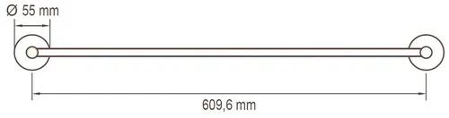Držiak na osušku Lenz NERO čierny cca 60 cm