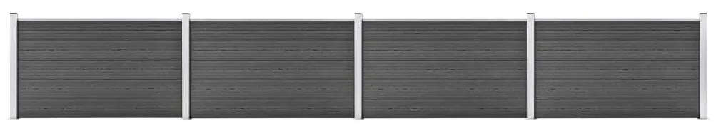 Sada plotových panelov WPC 699x105 cm čierna 3070449