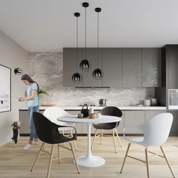 Sollux SL.1088 - Luster na lanku TULOS 3xE27/60W/230V čierna