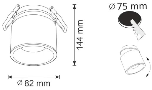 Podhľadové bodové svietidlo HARON 1xGU10/10W/230V biela/zlatá