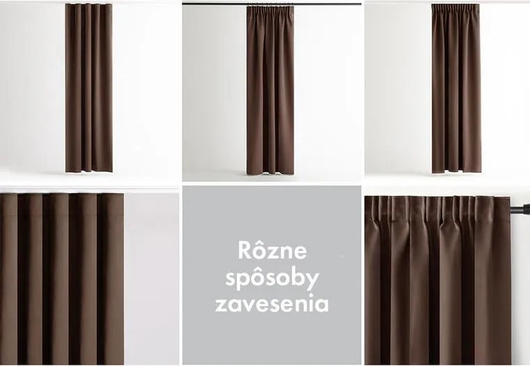 Zatemňovací záves blackout RESTILO tmavo hnedý 140 x 245 cm 1 ks