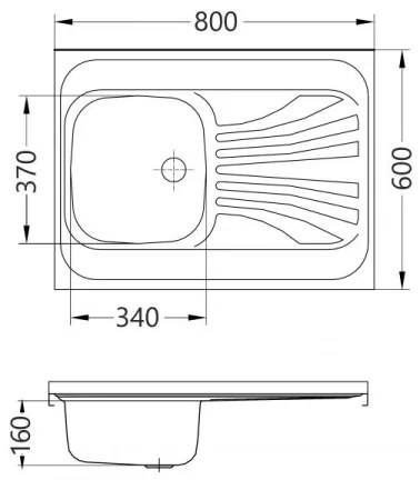 ALVEUS 1095618 - Kuchynský drez CLASSIC 80x60 cm matná oceľ/satén