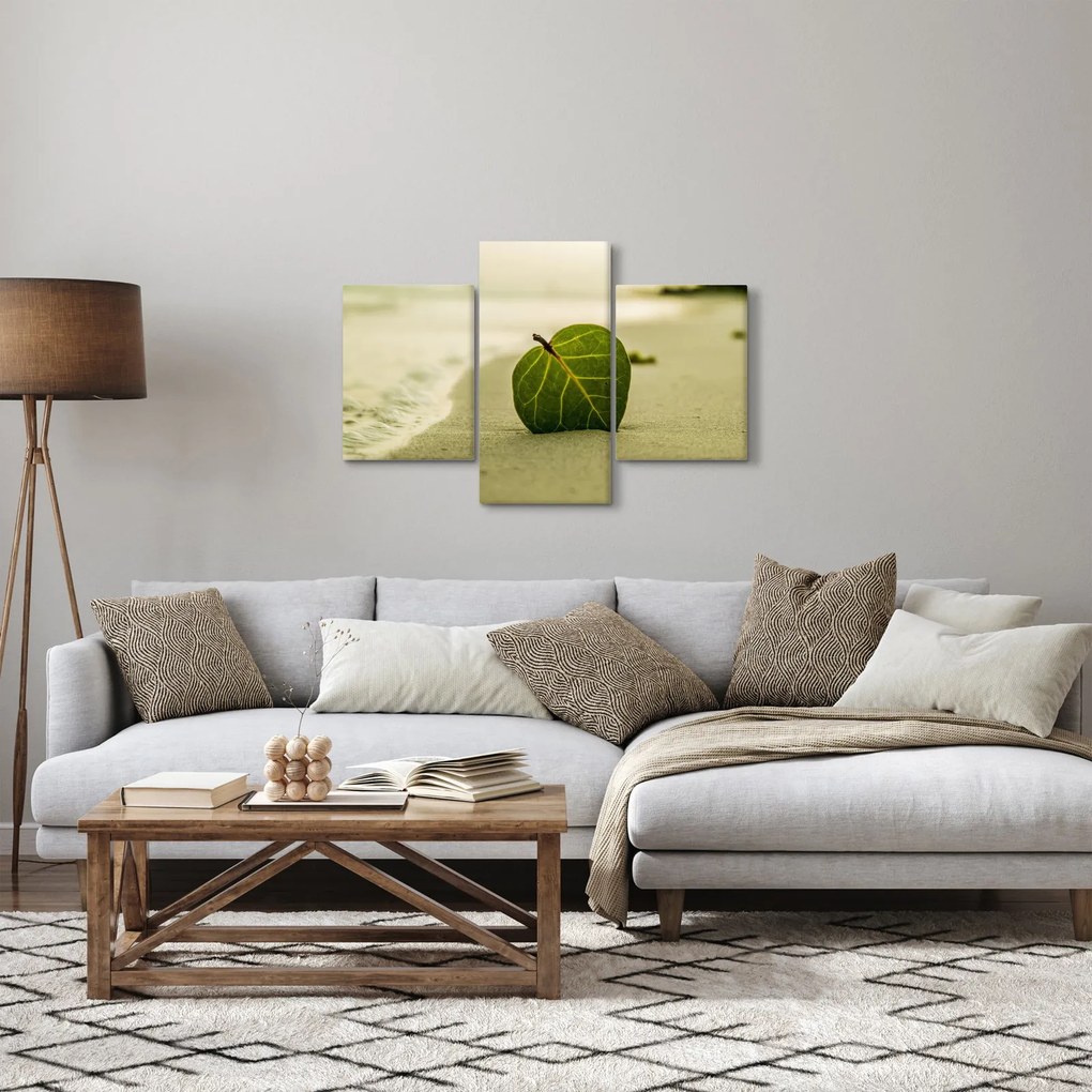 Obraz listu v piesku (90x60 cm)