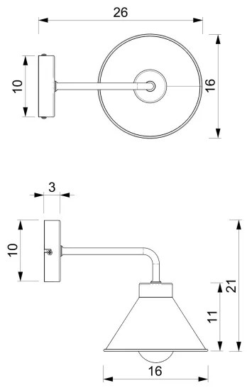 Nástenná lampa DEMET 1xE27/60W/230V čierna/zlatá