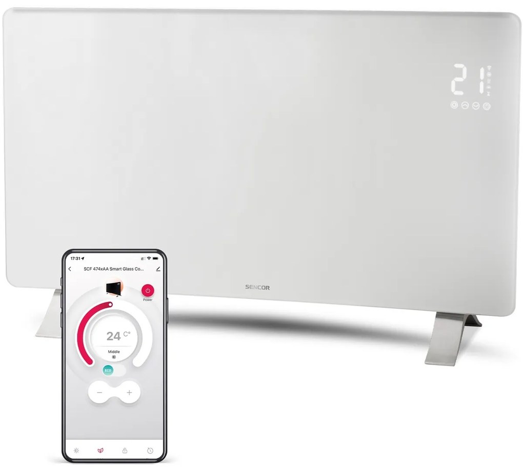 Sencor SCF 4740WH konkávny konvektor, biela