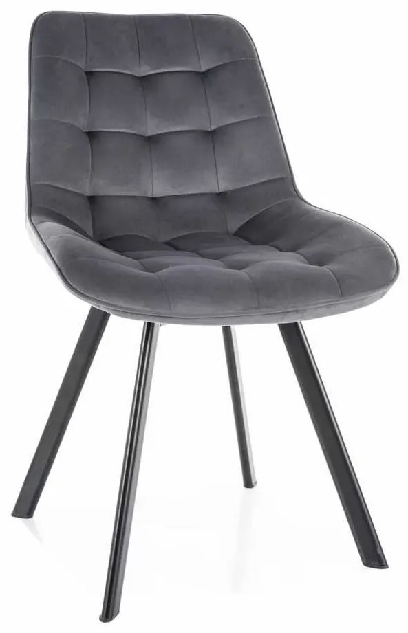 Jedálenská stolička Albons Velvet, sivá