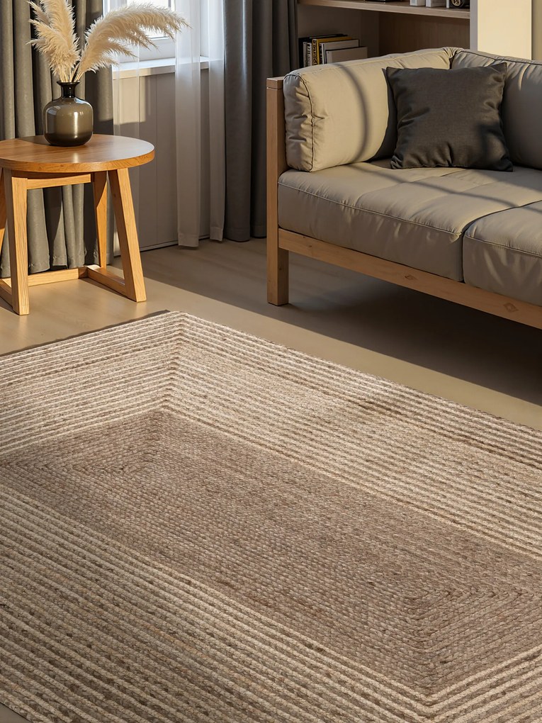 Hanse Home, Kusový koberec Juno 106329 Natural White Brown, 160x230, hnedá, chodba / predsieň