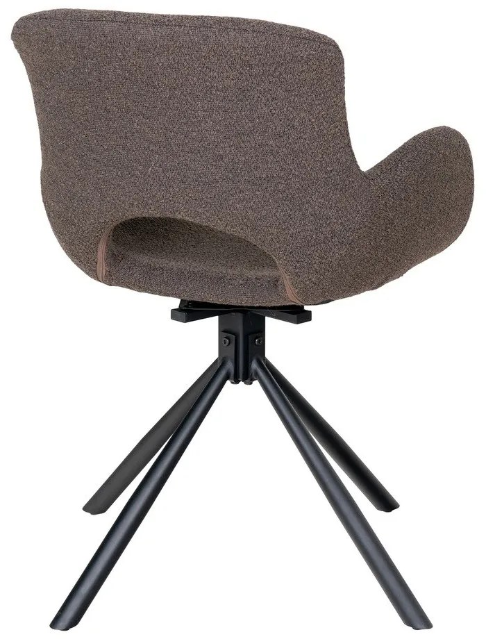 Hnedé čalúnené jedálenské kreslá v súprave s podrúčkami 2 ks Amorim – House Nordic