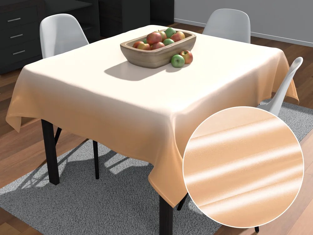 Biante Saténový štvorcový obrus polyesterový Satén LUX-046 Béžový 140x140 cm